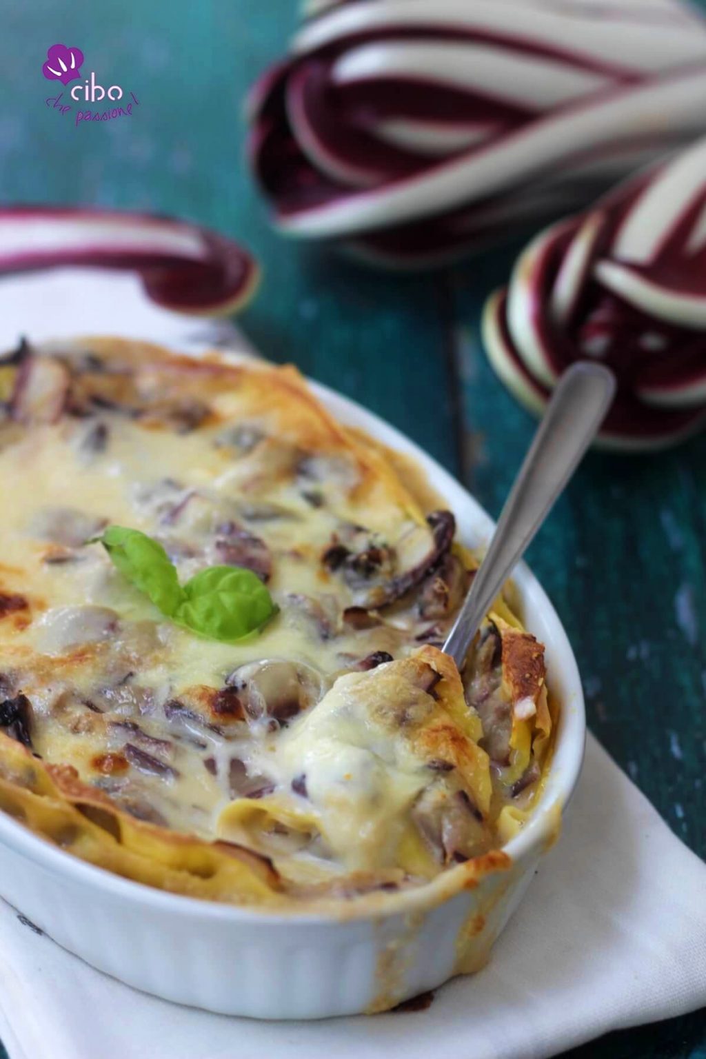 Lasagne al radicchio e mozzarella - Cibo Che Passione