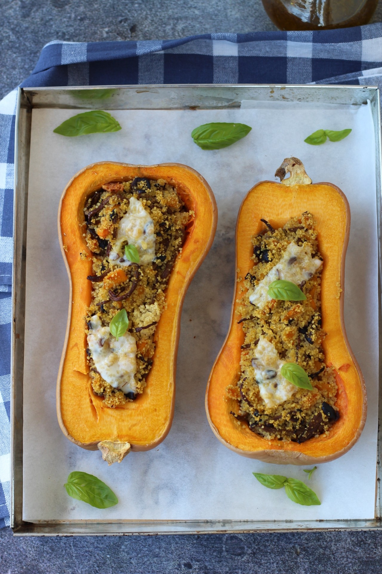 Zucca Butternut Filante Ripiena Di Cous Cous Con Funghi Pioppini - Cibo ...